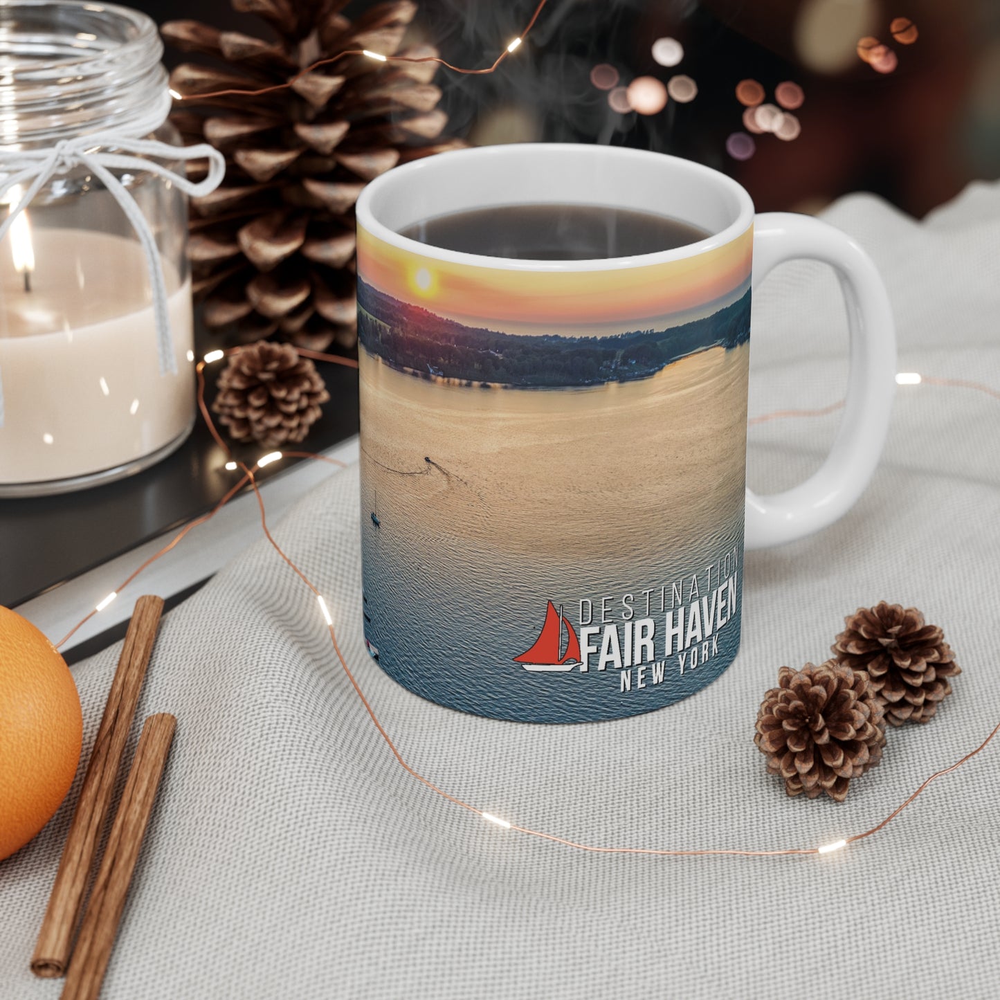 onePhoto Eldredge Point Bay View Mug - 11oz Nature Photography Coffee Cup