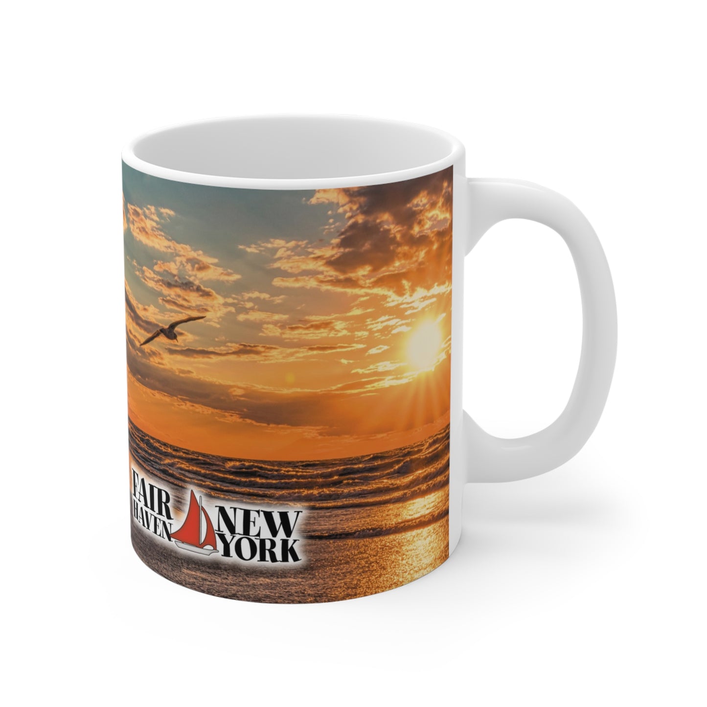 onePhoto Fair Haven West Side Sunset Mug - 11oz Coffee Cup for Nature Lovers