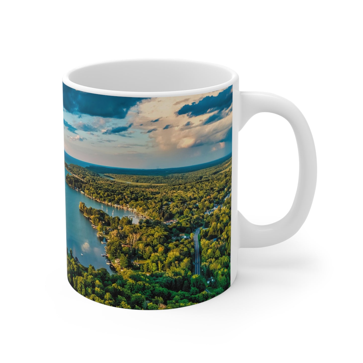 onePhoto Little Sodus Bay 11oz Mug - Perfect Gift for Nature Lovers and Travelers