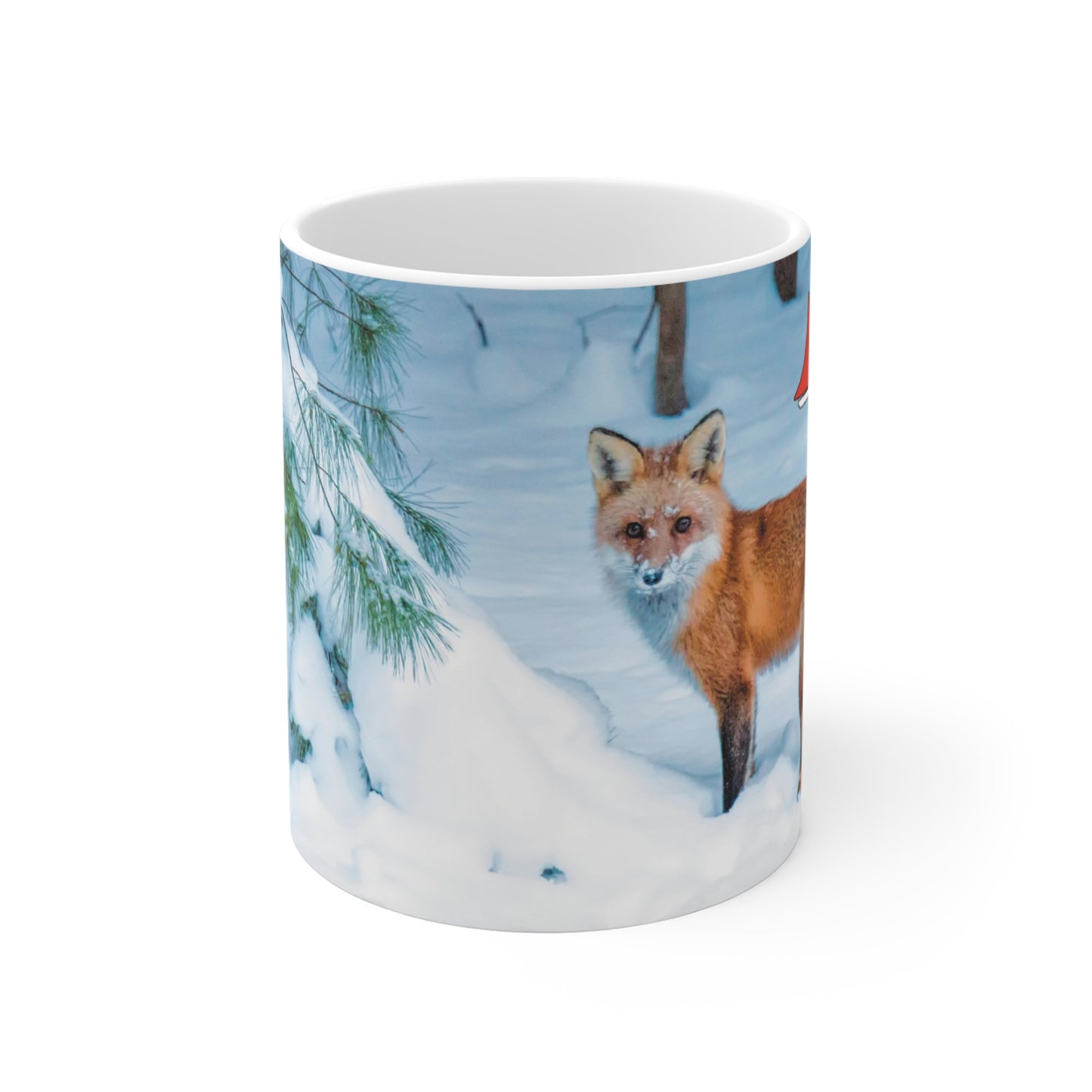 onePhoto Winter Fox Nature Mug - Cozy Wildlife Photography 11oz Coffee Cup