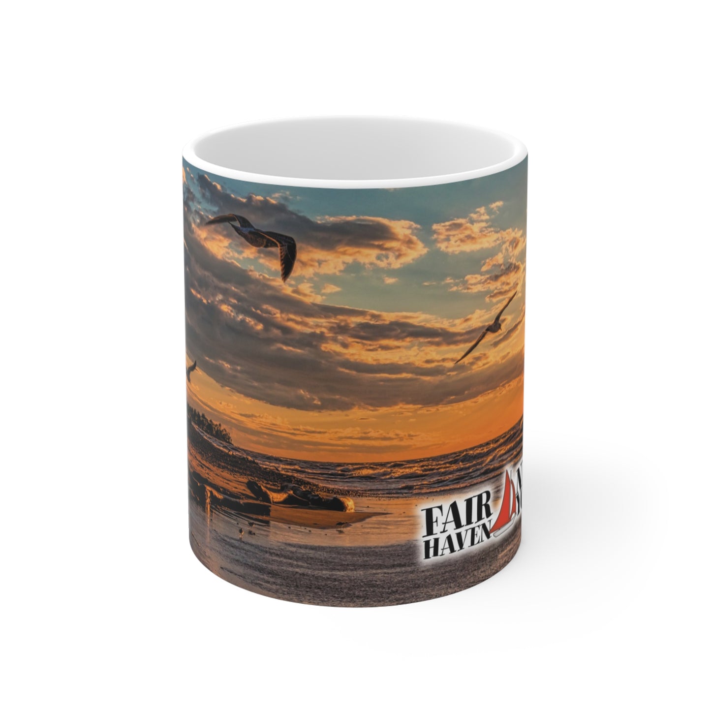 onePhoto Fair Haven West Side Sunset Mug - 11oz Coffee Cup for Nature Lovers