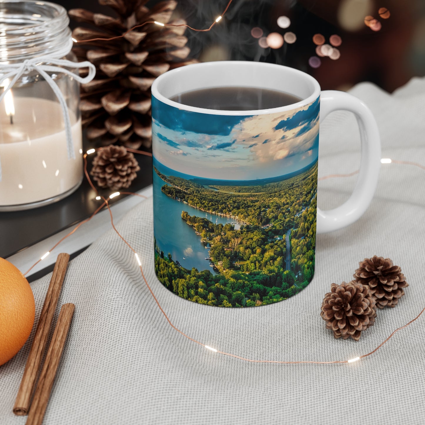 onePhoto Little Sodus Bay 11oz Mug - Perfect Gift for Nature Lovers and Travelers