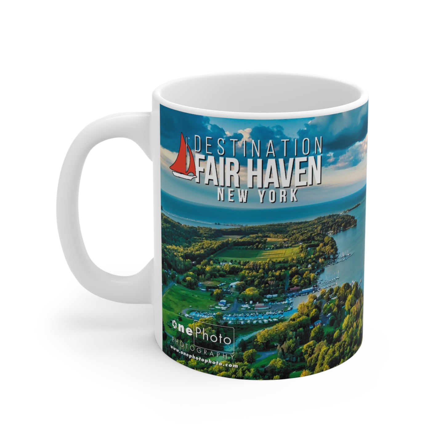 onePhoto Little Sodus Bay 11oz Mug - Perfect Gift for Nature Lovers and Travelers