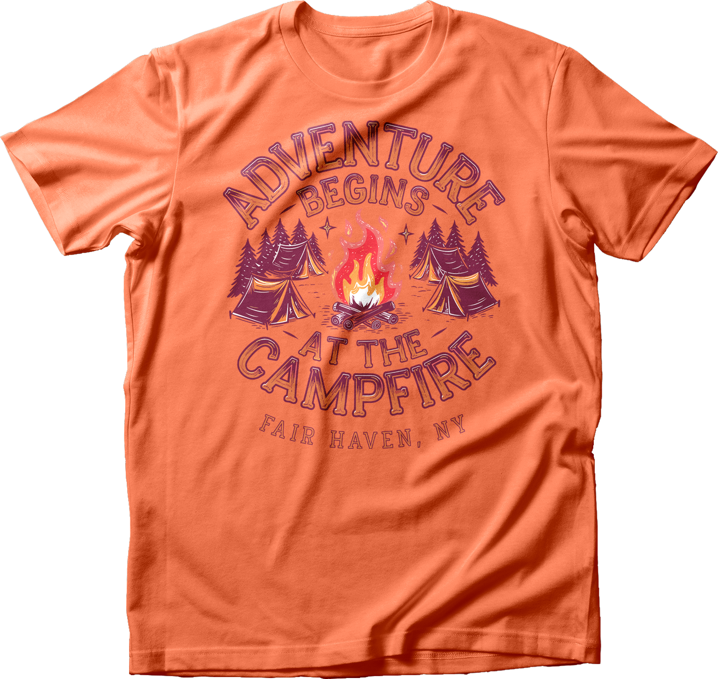 Adventure Begins at the Campfire T-Shirt