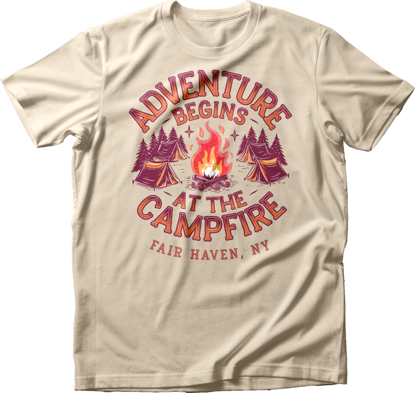 Adventure Begins at the Campfire T-Shirt