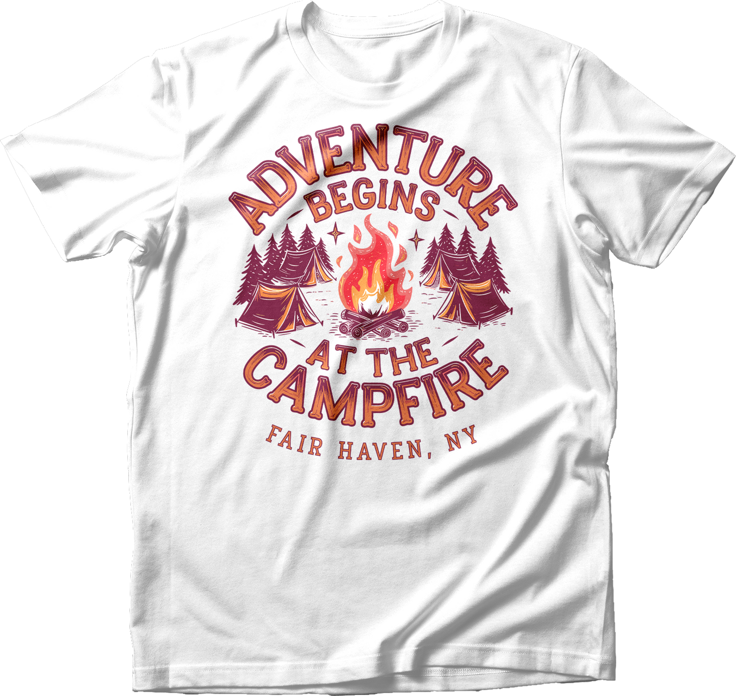 Adventure Begins at the Campfire T-Shirt
