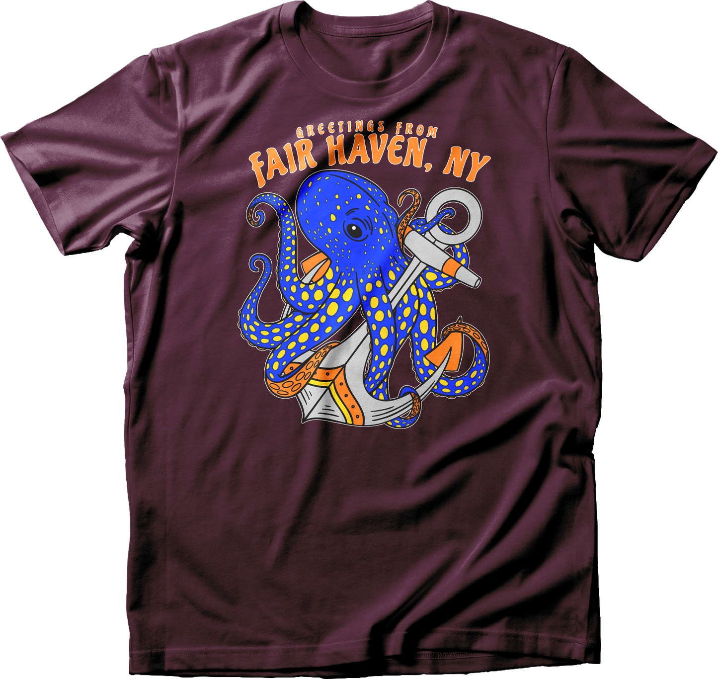Greetings from Fair Haven, NY Dark Blue Octopus T-Shirt
