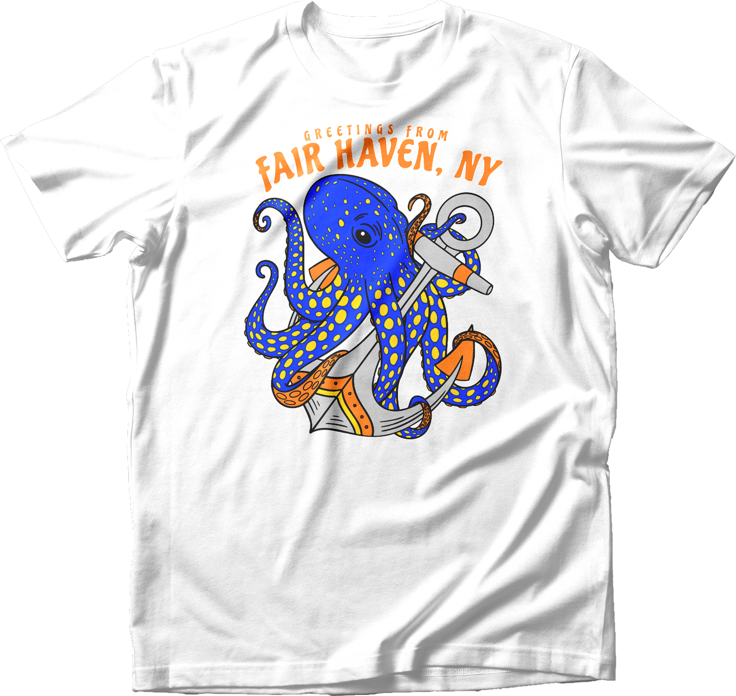 Greetings from Fair Haven, NY Dark Blue Octopus T-Shirt