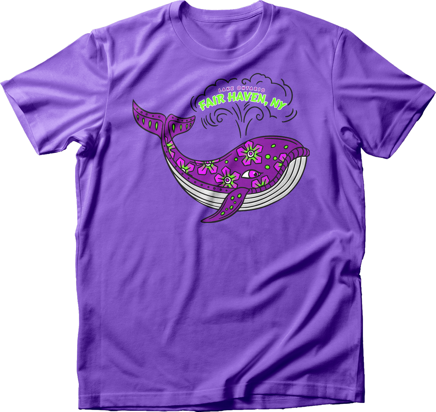 Fair Haven, NY Purple Whale T-Shirt