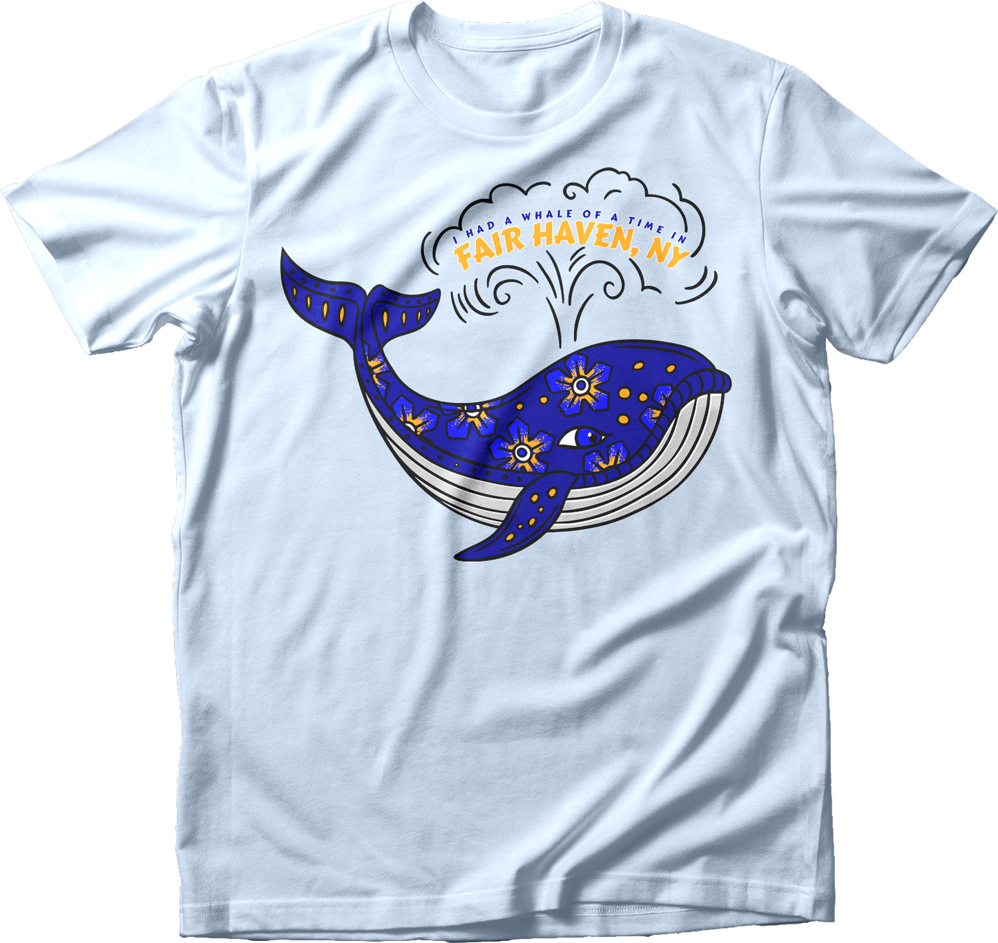 Fair Haven, NY Dark Blue Whale T-Shirt