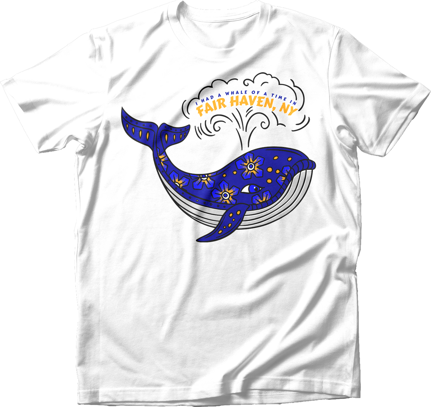 Fair Haven, NY Dark Blue Whale T-Shirt