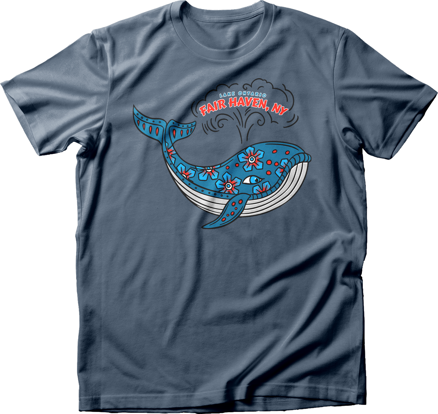 Fair Haven, NY Light Blue Whale T-Shirt