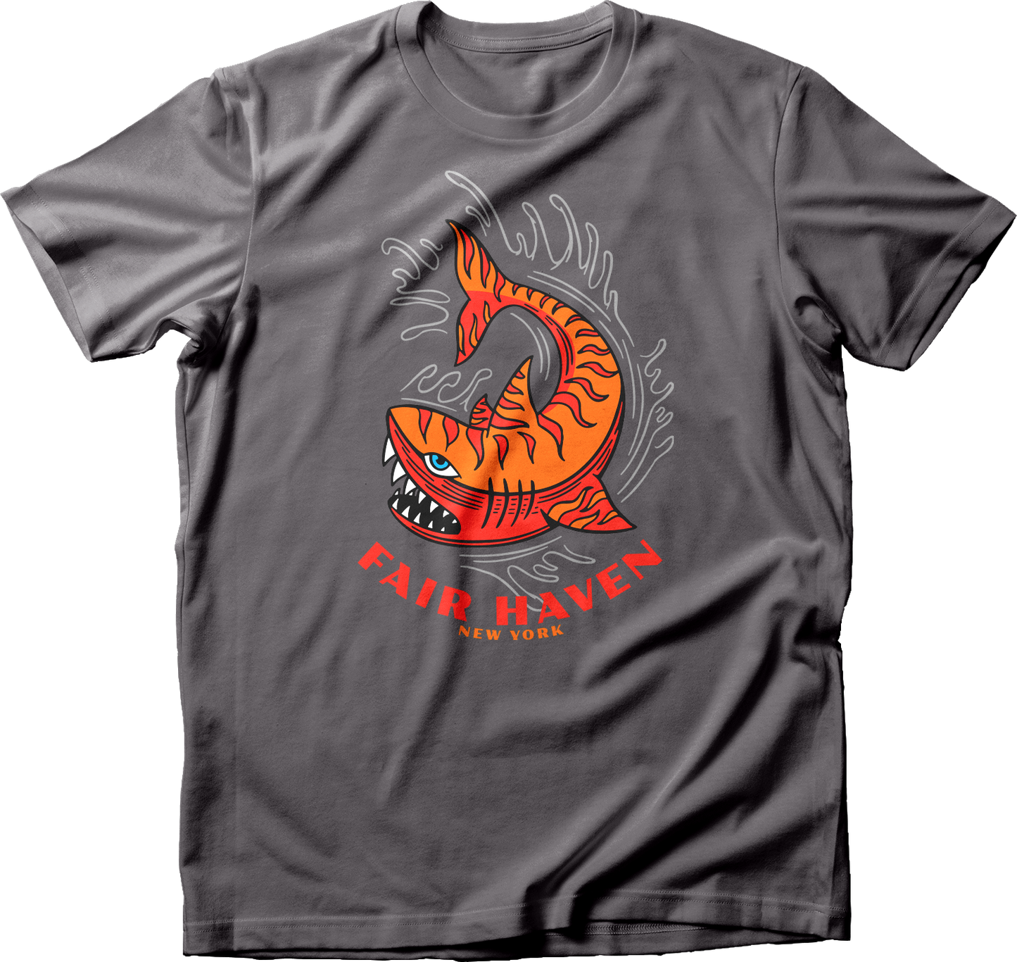 Fair Haven, NY Orange Tiger Shark T-Shirt