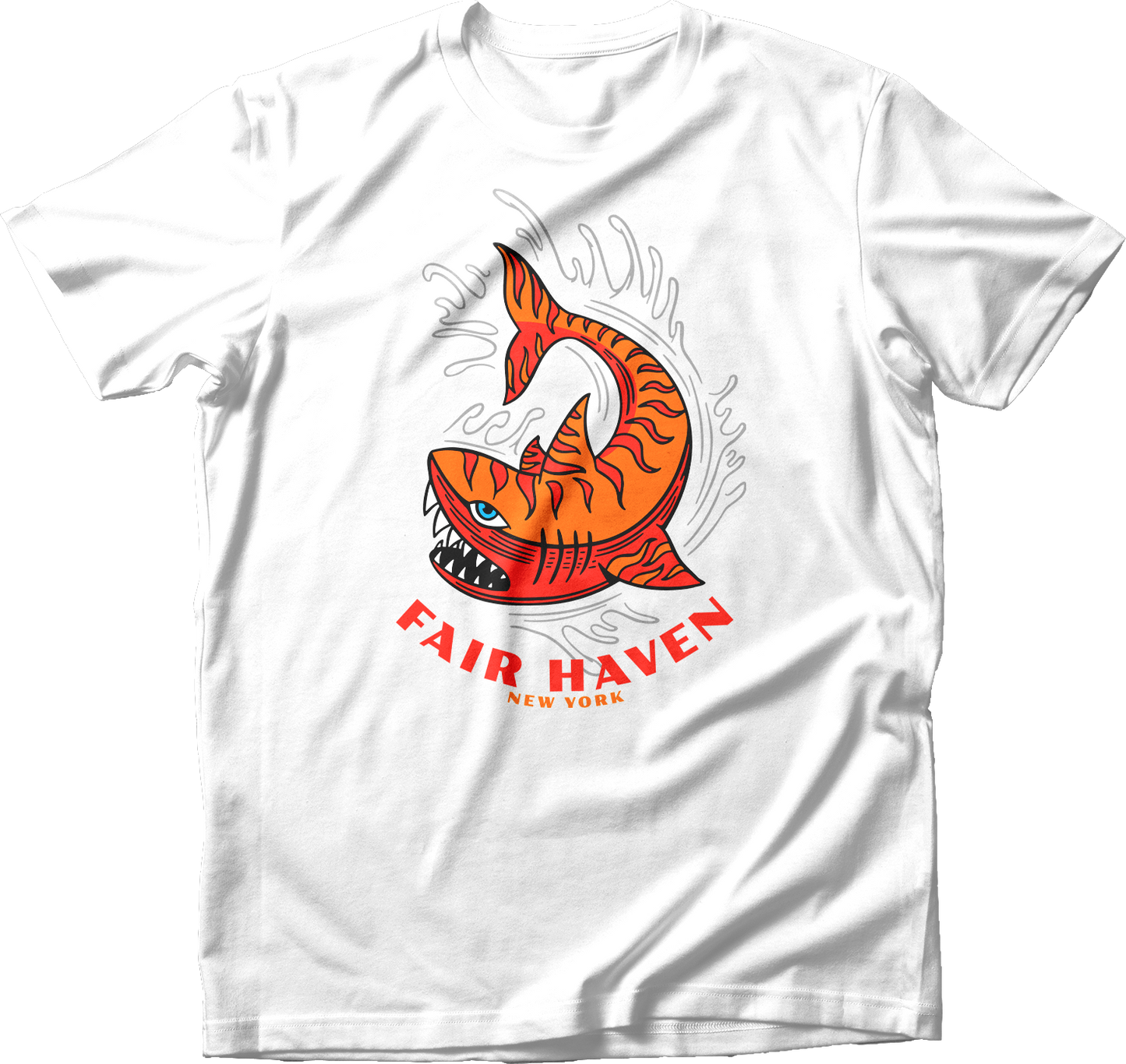 Fair Haven, NY Orange Tiger Shark T-Shirt