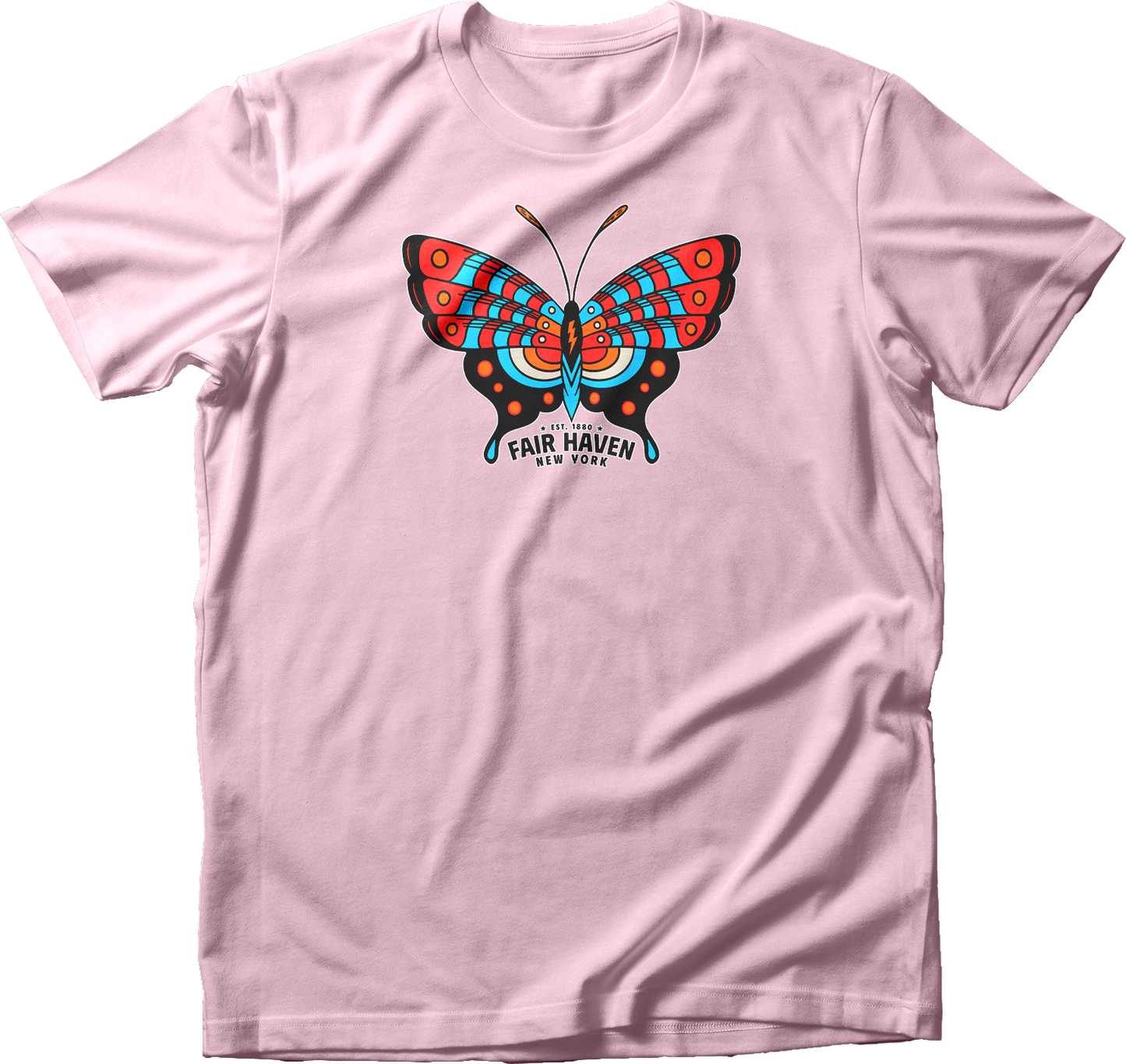 Fair Haven, NY Red & Blue Butterfly T-Shirt