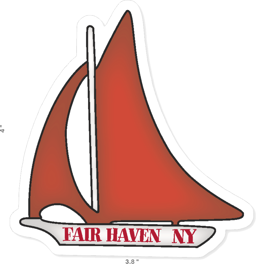 Fair Haven, NY Red Sail Sticker