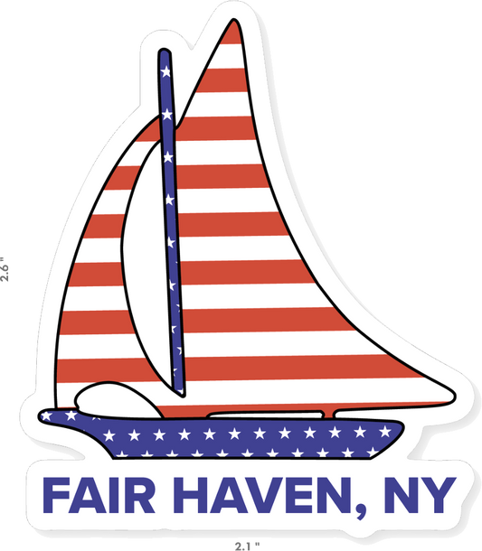 Stars & Stripes Red Sail Sticker