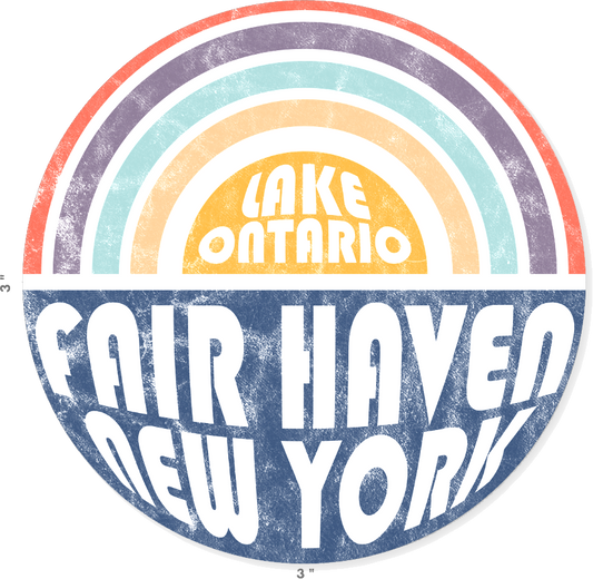 Fair Haven Retro Shoreline Sun Sticker