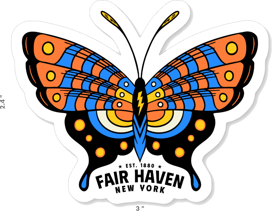Fair Haven, NY Butterfly Sticker
