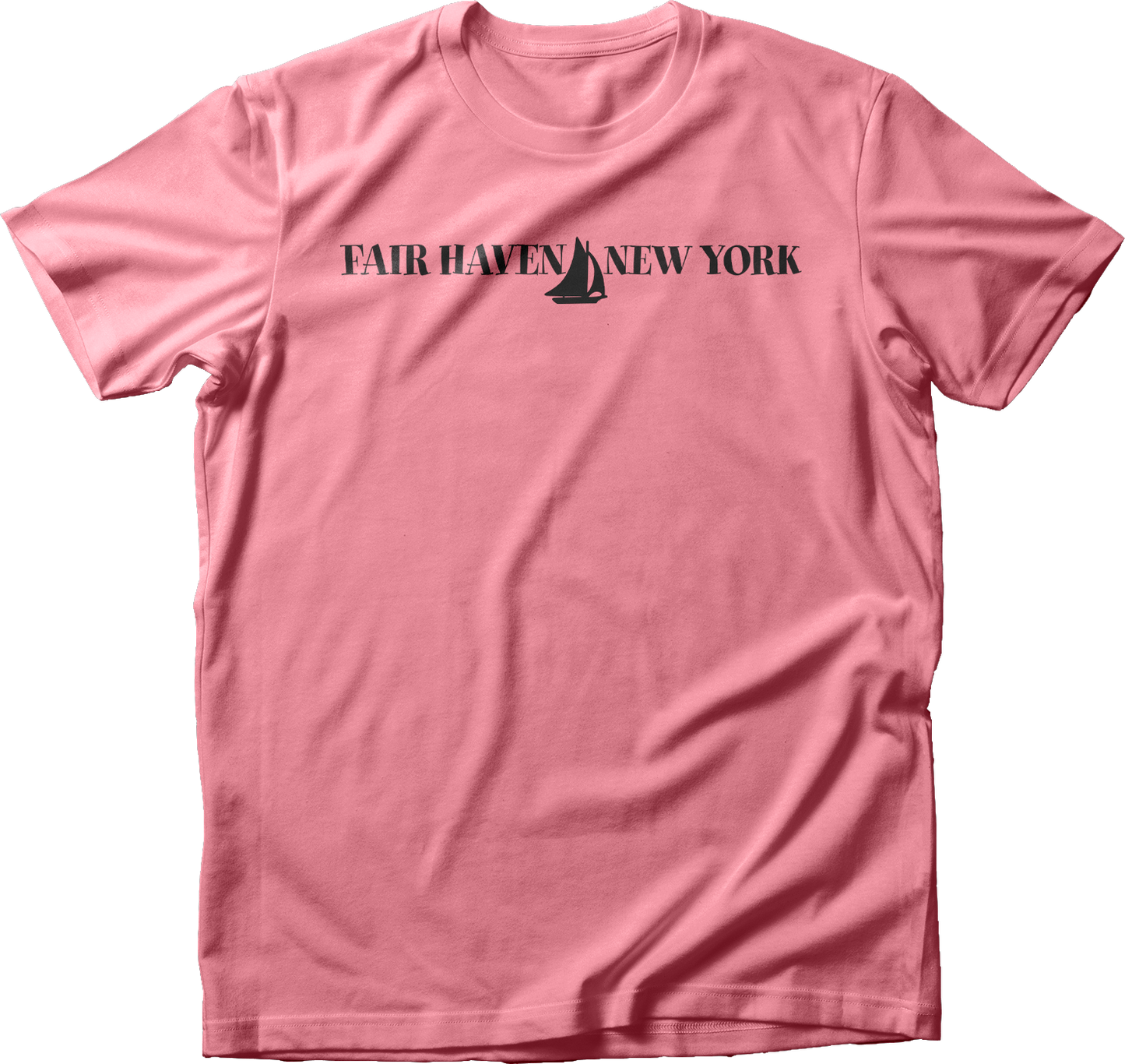 Fair Haven Sailboat horizontal in Black T-Shirt