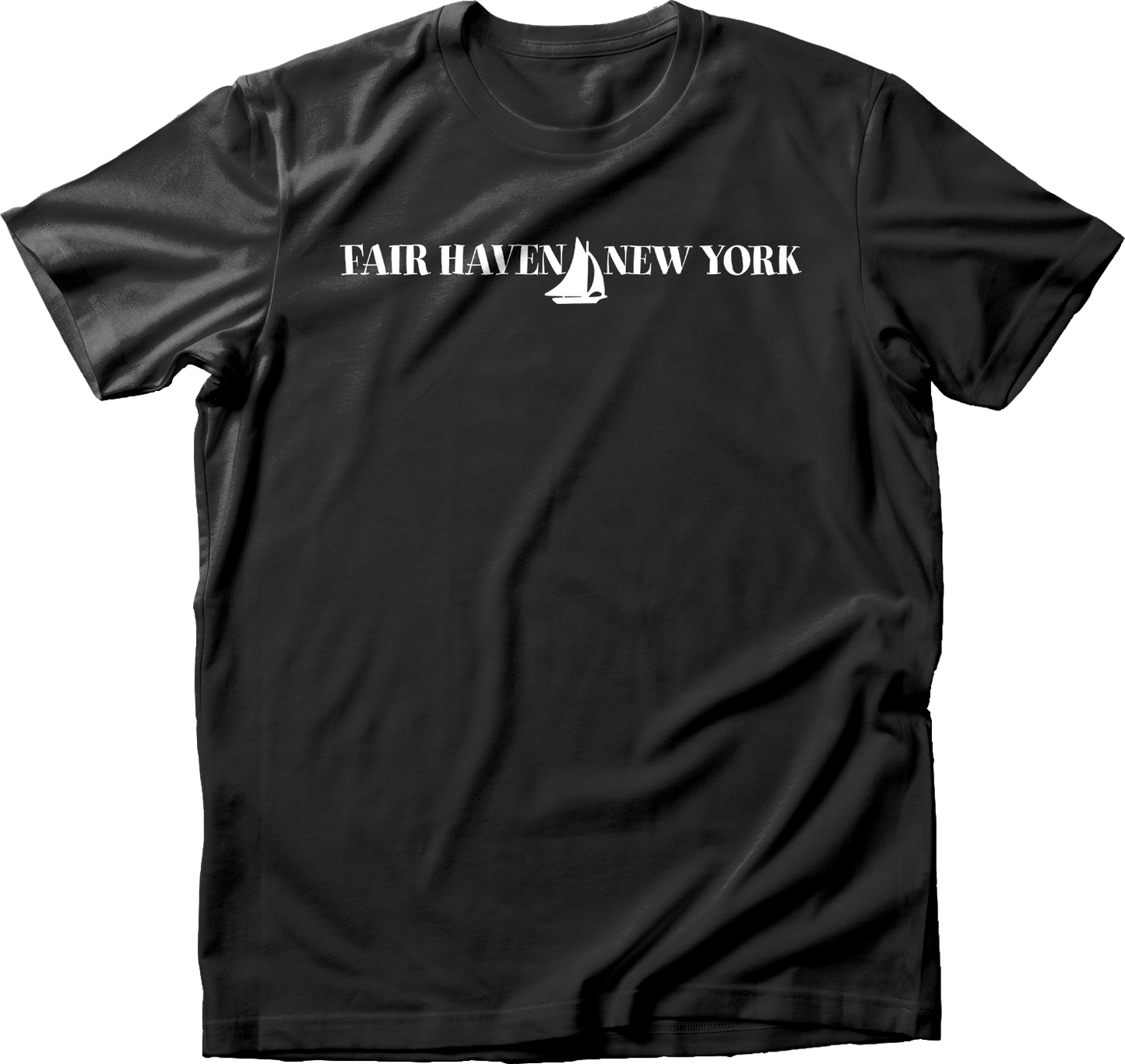 Fair Haven Sailboat horizontal in White T-Shirt