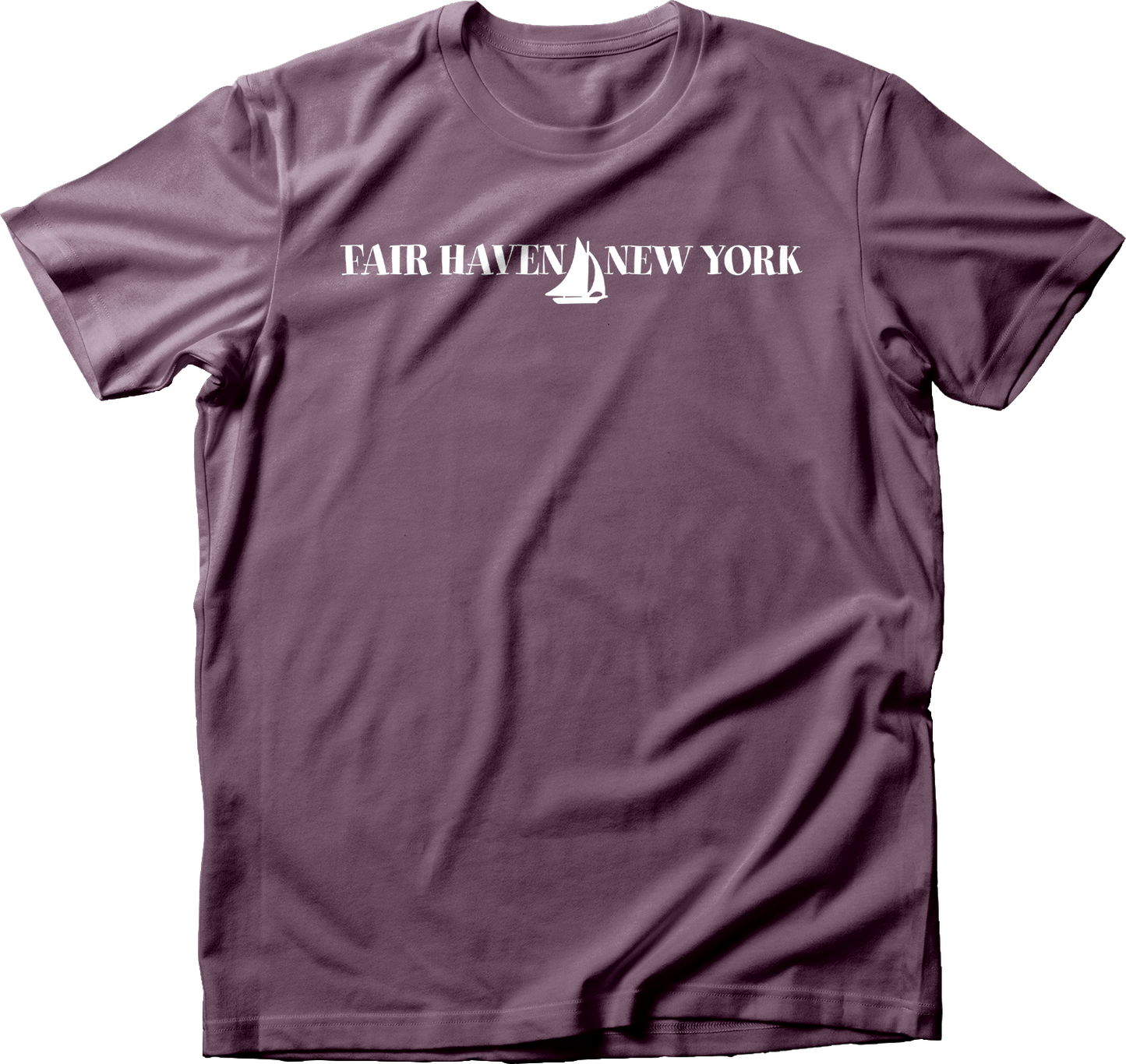 Fair Haven Sailboat horizontal in White T-Shirt