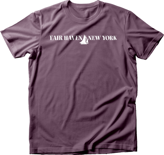 Fair Haven Sailboat horizontal in White T-Shirt
