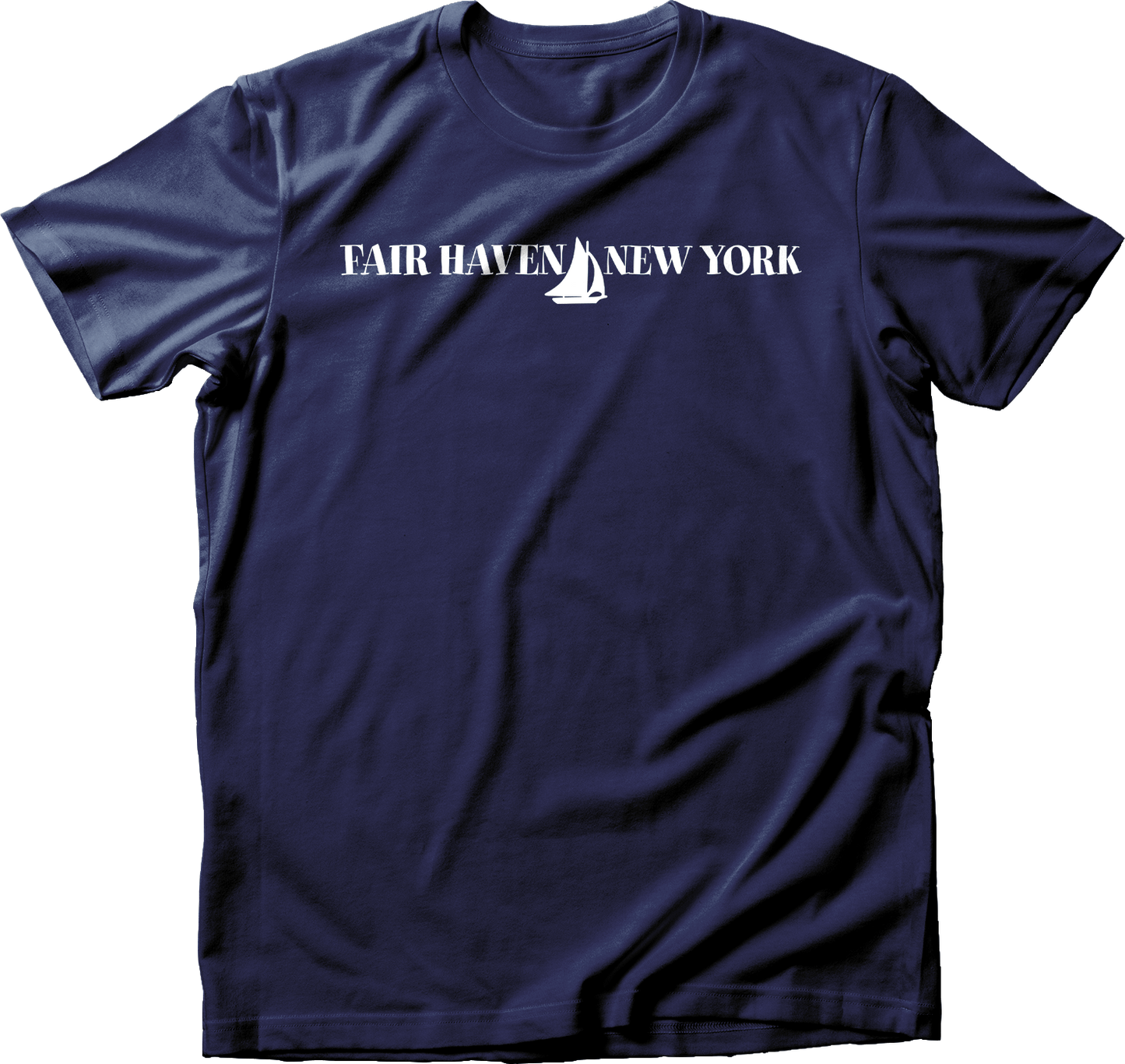 Fair Haven Sailboat horizontal in White T-Shirt