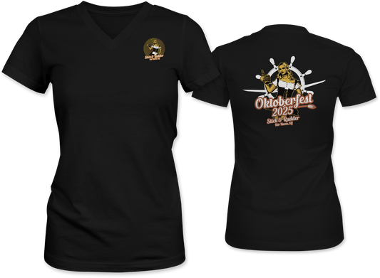 Stick & Rudder Oktoberfest 2025 2-Sided Ladies V-Neck