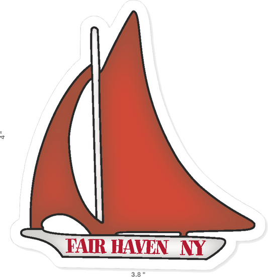 Fair Haven, NY Red Sail Sticker