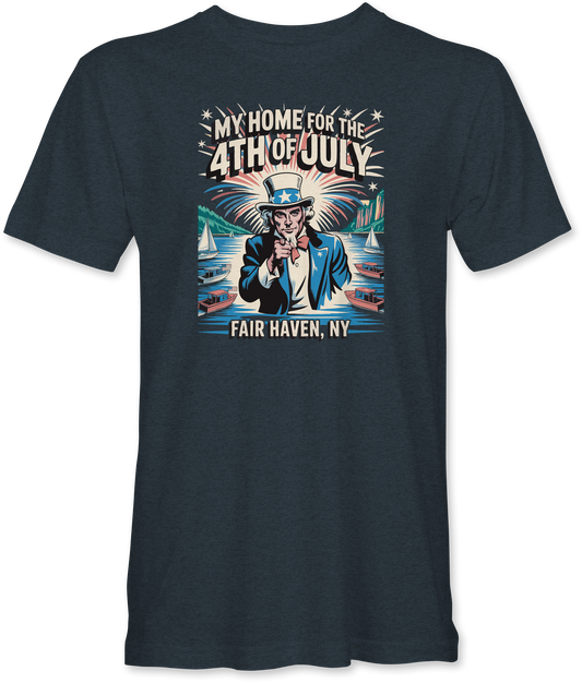 Fair Haven NY My Home for the 4th of July Uncle Sam Patriotic Tee